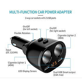 Mua Bộ chia tẩu ô tô HY-16  2 cổng usb siêu phẩm Sạc Nhanh