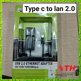 Hình ảnh Cáp chuyển Type-c ra lan 2.0 10/100/1000Mbps-USB To LAN RJ45 xịn