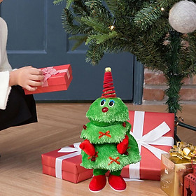 Christmas Tree Doll Singing Dancing Christmas Tree Plush Toy Dancing Musical Xmas Tree Figurine Gift Plush Toy for Ornament