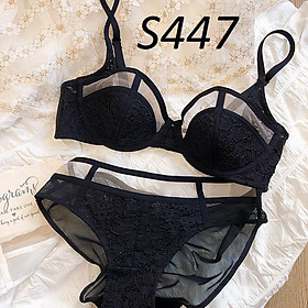Bộ Đồ Lót Ren Lưới Có Gọng Đệm Mỏng Sang Chảnh Mới S447
