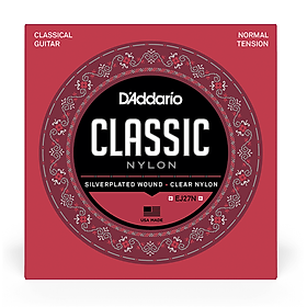 Bộ dây đàn Guitar Classic (Nylon) - D'Addario EJ27N - Normal Tension, Clear Nylon - Hàng chính hãng