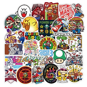 Sticker 50 miếng hình dán mario setB