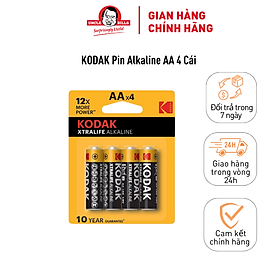 Bộ 4 Pin Kodak Alkaline AA điện thế 1.5V Uncle Bills IB0122