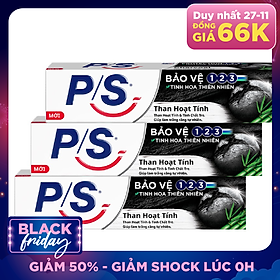 Combo 3 Kem Đánh Răng P/S Than Hoạt Tính (180g/tuýp)