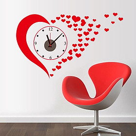 Mua Đồng Hồ Decal Trái Tim Đỏ DH03 (35 x 35 cm)