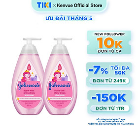 Combo 2 Dầu Gội Johnson's Active Kids Shiny Drops Shampoo Cho Bé Gái - Dung tích 500mlx2