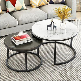 Mua Bàn Trà Đôi mặt đá 3D cao cấp| Bàn trà sofa sang trọng