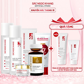 Combo 6 món bộ dưỡng da cơ bản Nước tẩy trang 145ml + Sữa rửa mặt 100g +