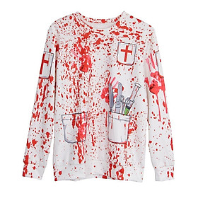 Horror Doctor Bloody Fleece Sweatsuit O Neck Pullover Halloween Costume M