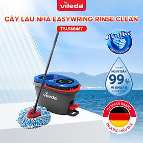 Cây lau nhà Vileda Easywring Rinse Clean, đầu lau tam giác, hệ thống xô hai thùng, bàn đạp bằng chân – TSU168467