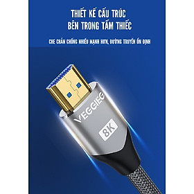 Cáp HDMI VegGieg hỗ trợ xuất hình ảnh độ nét cao chuẩn 8K/60hz, 4k/120hz hàng chính hãng