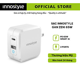 Mua SẠC INNOSTYLE GAN ZENI 65W CHO IPHONE  IPAD  TABLET  SMARTPHONE  MACBOOK – IC65-2PDWHI - HÀNG CHÍNH HÃNG