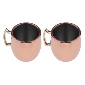 2 Copper Stainless Steel Moscow Cup Barrel 2oz Cocktail Wine Mug Barware