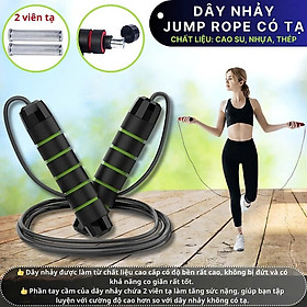 Dây Nhảy Lõi Thép Độ Dài 2.7 Mét, Tay Cầm Có Tạ - Tập Thể Dục Thể Thao Giảm Cân Hiệu Quả - Giao Màu Ngẫu Nhiên