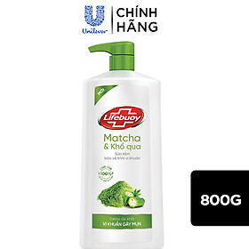 Sữa Tắm Lifebuoy Detox Và Sạch Sâu Khỏi Bụi Mịn Pm2.5 Detox Bảo Vệ Khỏi Vi Khuẩn Gây Mụn Cơ Thể Matcha & Khổ Qua Chai 800G