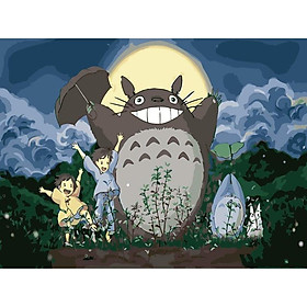 Mua Tranh tô màu theo số Tranh sơn dầu số hoá hình toroto size 40*50cm kèm khung