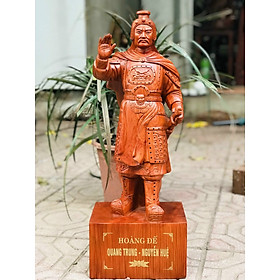 Tượng hoàng đế quang trung ,nguyễn huệ bằng gỗ hương đá kt cao 60×22×17cm