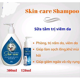 Sữa tắm cho chó mèo VEMEDIM Skin Care 120ML, 300ML GIẢM NGỨA, GIẢM MÙI HÔI, ĐIỀU T.RỊ VIÊM DA