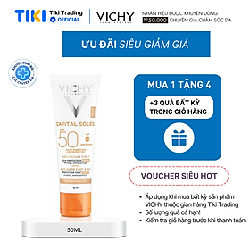 Kem chống nắng giảm thâm nám SPF50 Vichy Capital Soleil UVB+UVA Anti DarkSpot 3in1 50ml