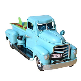 Xe tải đồ chơi bằng kim loại để trang trí, làm quà tặng phong cách cổ điển-Màu xanh dương