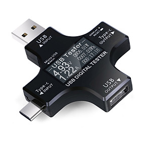 Digital Voltmete Type-C/USB Tester Measuring Voltage Current Smart Amperemeter Ammeter Detector Overcurrent Protection Safety Charger Indicator