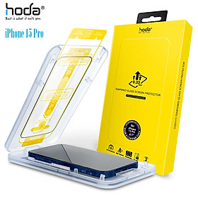 Dán Cường Lực dành cho iPhone 15 Pro Max/15 Pro/15 Plus/15/14 Pro/14 Pro Max/13/13 Pro/13 Mini/13 Pro Max HODA 2.5D Full Kèm Khung Dán - Hàng Nhập Khẩu