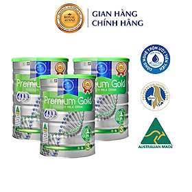 Combo 3 Hộp Sữa Bột Premium Gold Số 3 ROYAL AUSNZ Tăng Sức Đề Kháng, Phát Triển Chiều Cao Cho Bé 900g/hộp