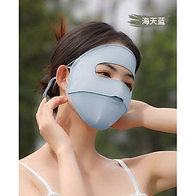 Khẩu trang toàn mặt chống 99% tia UV Chất Vải Thoáng Khí Co Giãn Có Lưới Thở, khẩu trang ninjia chống nắng UPF 50