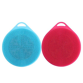 2x Silicone Dish Washing Cleaning Brush Sponge Scrubber Kitchen Cleaner Tool