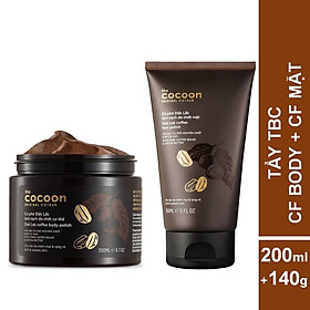 Combo Cà phê đắk lắk Tẩy da chết Body cocoon 200ml + Tẩy da chết Mặt cocoon 150ml