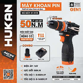 MÁY KHOAN PIN 16V 10MM G1-XC5 HUKAN -HÀNG CHÍNH HÃNG