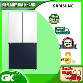 Tủ lạnh BESPOKE Multidoor Samsung Inverter 599L RF60A91R177/SV (Trắng/Xanh Navy)