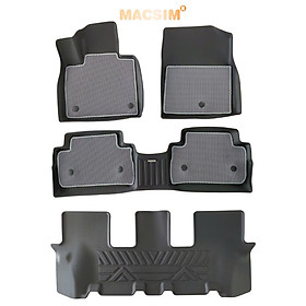 Thảm ô tô sd3 2 lớp dạng lưới lục giác Hyundai Santafe 2019-2023 (ghi) - bề mặt cao su siêu sạch - Macsim
