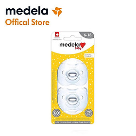 Ty ngậm Medela Baby Soft Silicon 6 - 18 tháng - Có hộp đựng tiệt trùng, Silicone mềm nguyên mảnh, Không chứa BPA - Bé trai