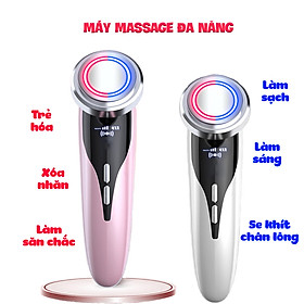 Máy massage mặt – Máy massage mặt đa năng 5 IN 1 - Máy điện di tinh chất - Máy đẩy tinh chất - MASSAGE MẶT + LÀM SẠCH + TRẺ HÓA – Pin 1200mA - Chăm sóc da mặt đa năng- HDSD Tiếng Việt