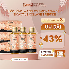 Combo 3 Hộp Gold Adiva Collagen (14 lọ/hộp)- Giúp Làn Da Căng Mịn, Giảm Nếp Nhăn Và Chống Lão Hóa