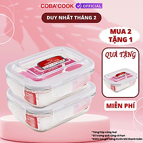 Bộ Hộp Đựng Thức Ăn Hộp Cơm Bảo Quản Thực Phẩm Thủy Tinh Chịu Nhiệt - 370ml