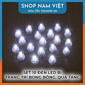 Set 10 Đèn LED Bi Mini Trang Trí Bong Bóng, Đồ Chơi, Quà Tặng Sáng Tạo