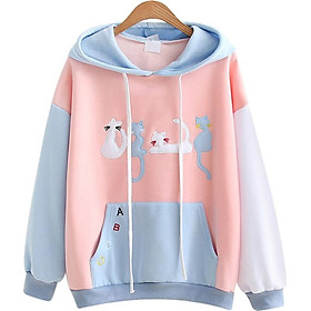 Áo Khoác Hoodie Nữ Mèo Xinh 519 (Màu Ngẫu Nhiên)