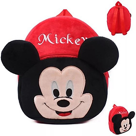 Balo Vải Bông Mickey Đỏ Cho Bé