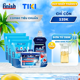Combo tiêu chuẩn: 3 X Túi 24 Viên Nước Rửa Bát All In One + Nước Làm Bóng Rinse & Shine Aid + Dung Dịch Tẩy Rửa Máy Rửa Chén Bát