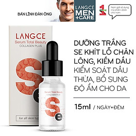 Hình ảnh TOTAL BEAUTY SERUM COLLAGEN+ DƯỠNG TRẮNG KIỀM DẦU, SE KHÍT LỖ CHÂN LÔNG 15ml LANGCE DÀNH CHO NAM