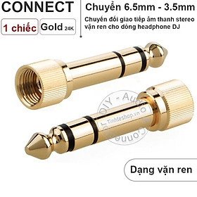 Mua Giắc chuyển 6.5 sang 3.5 có ren vặn dùng cho tai nghe DJ 1 chiếc -  Adapter 6.5mm Stereo Male to 3.5mm Female with screw thread gold plated