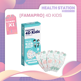 FAMAPRO 4D KIDS - 10 CÁI HỘP - Khẩu trang TRẺ EM kháng khuẩn cao cấp Famapro 4D KIDS tiêu chuẩn KF94 - COMBO 1 HỘP - THỎ HỒNG