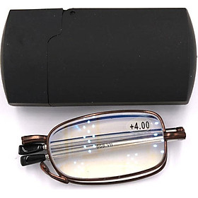 Kính lão gọng xếp 868 màu nâu tròng lão 4 độ_nam
