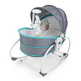 Nôi Rung Kiêm Ghế Bập Bênh 5 Trong 1 Mastela 6033 - Ghi Xanh