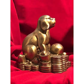 Mua Tượng chó bằng đồng phong thủy cao 15cm