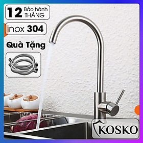 Vòi nước rửa chén KOSKO inox 304, vòi rửa chén bát tròn nóng lạnh phù hợp với nhiều loại bồn rửa chén và chậu rửa bát chén khác nhau