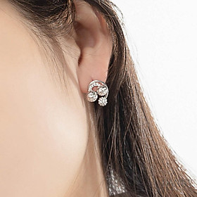 Bông Tai Nữ Bạc 925 Danny Jewelry Xi Bạch Kim Đính Đá CZ NI4GZ018