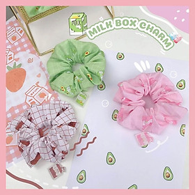 Cột tóc vải Scrunchies charm milk